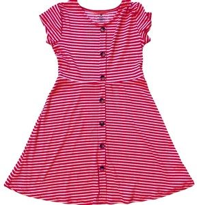 Red and white stripe dress